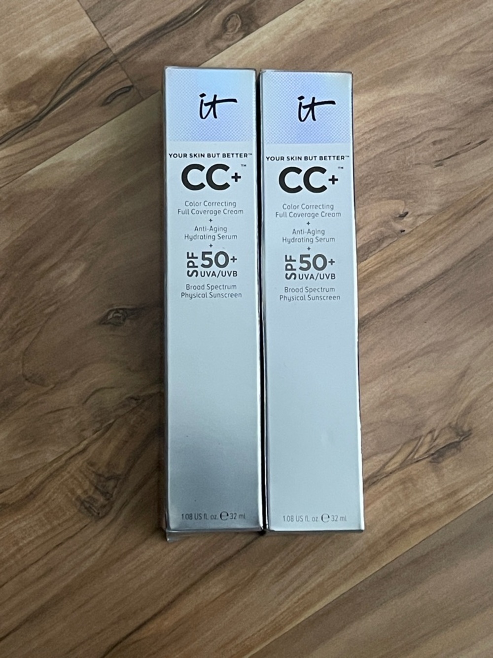 IT Cosmetics CC+ Color Correcting Full Coverage Cream SPF 50+ (Two Boxes)